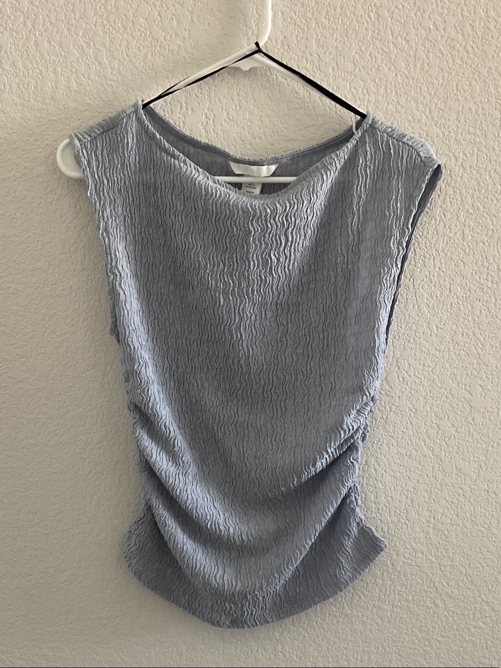 H&M Light Blue Ruched Textured Tank - Picture 2 of 5